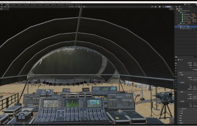 音乐节舞台 狂欢节演出大场景blender模型