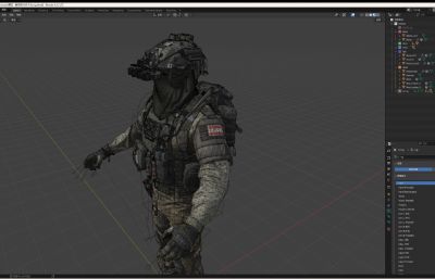 士兵,特种兵blender模型