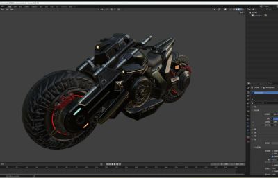 blender科幻摩托车