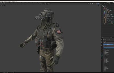 士兵,特种兵blender模型