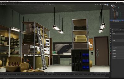 军械库,武器库blender模型