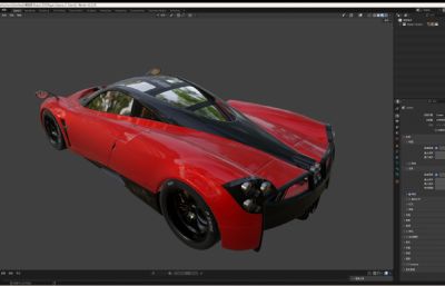 帕加尼Huayra2012跑车blender模型