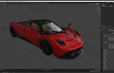 帕加尼Huayra2012跑车blender模型