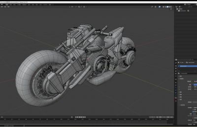 blender科幻摩托车