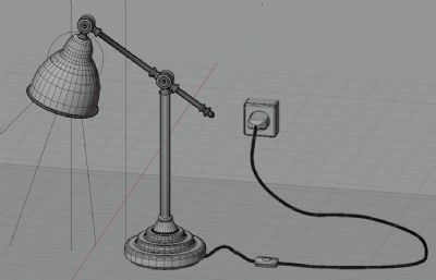 工业风桌面台灯blender模型