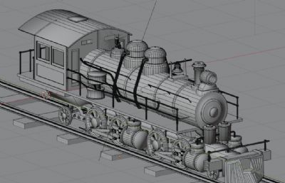 复古火车头blender,obj模型