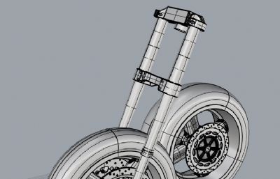 雅马哈摩托车叉轮,轮胎rhino模型