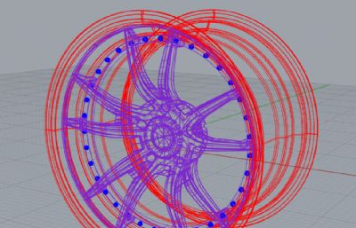 辐条车轮,轮毂rhino模型