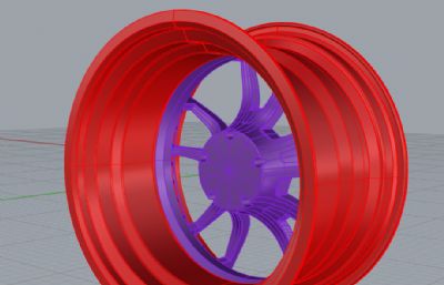 辐条车轮,轮毂rhino模型