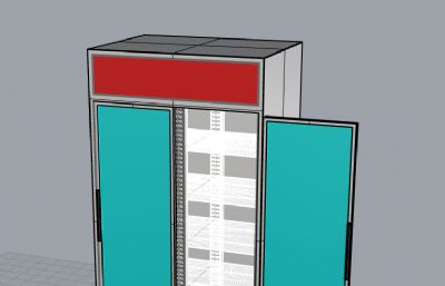 制冷冰柜,立式冰箱rhino模型