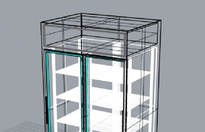 制冷冰柜,立式冰箱rhino模型
