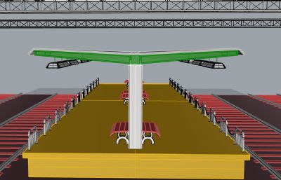 火车站站台,月台整体rhino模型