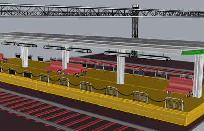 火车站站台,月台整体rhino模型