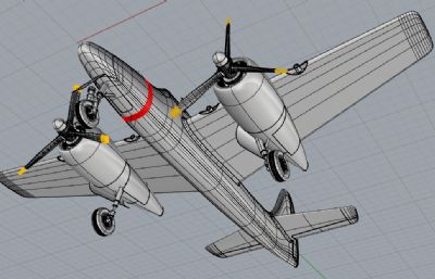 二战双引擎战斗机rhino模型