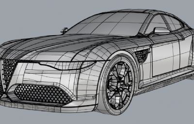 ALFA QF概念跑车3dm,stp模型