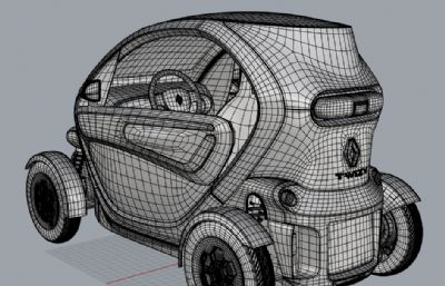 雷诺TWIZY电动汽车rhino模型
