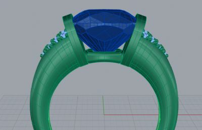 蓝宝石钻戒rhino模型