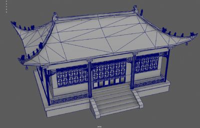 古代中式园林建筑 古建厢房大殿 东方寺庙建筑