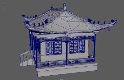 古代中式园林建筑 古建厢房大殿 东方寺庙建筑