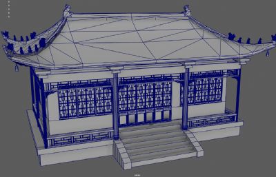 古代中式园林建筑 古建厢房大殿 东方寺庙建筑