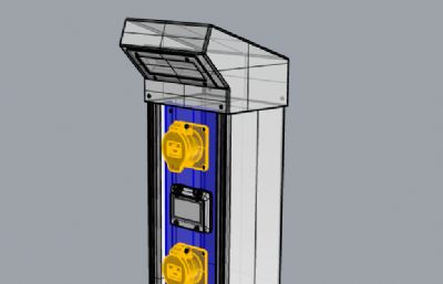 游艇码头水电桩rhino模型