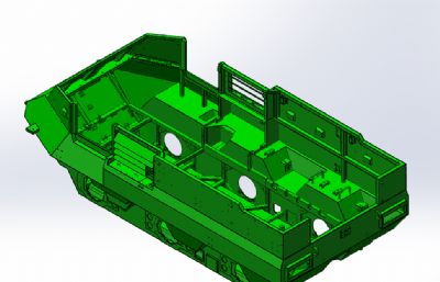 全地形六轮驱动车架主体solidworks模型