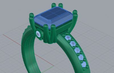 红宝石戒指,蓝宝石戒指rhino模型
