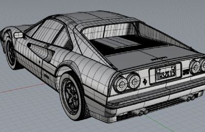 法拉利ferrari 328 gtb低趴跑车rhino模型