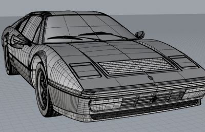 法拉利ferrari 328 gtb低趴跑车rhino模型