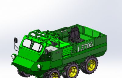 山猫6×6全地形车水陆两栖车solidworks模型