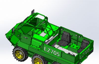 山猫6×6全地形车水陆两栖车solidworks模型