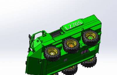 山猫6×6全地形车水陆两栖车solidworks模型