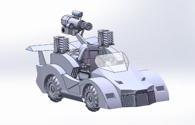 科幻武装战车solidworks模型