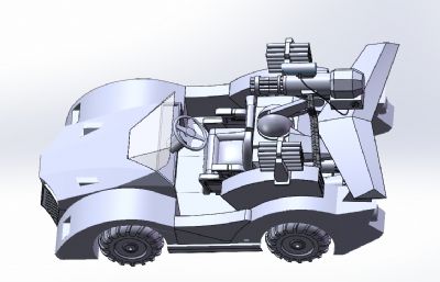 科幻武装战车solidworks模型