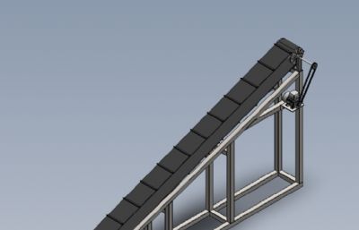 斜坡带式输送机,上料机solidworks模型