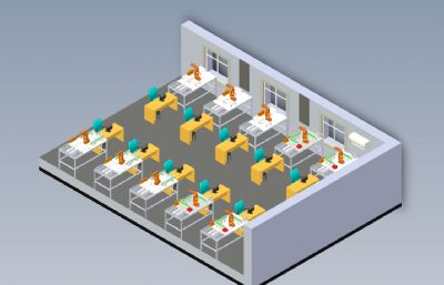 工业机器人实训室step模型