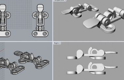 金属锁扣配件rhino模型