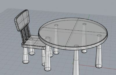 儿童玩具桌椅3dm,stp,obj模型