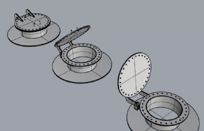 钢铁井盖,窨井检修孔rhino模型