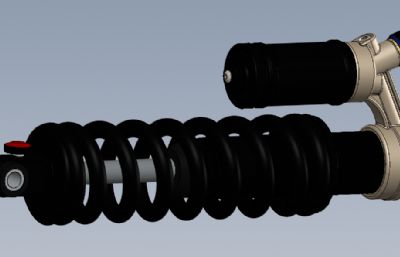 240mm自行车减震器solidworks模型