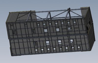 厂房 钢结构房solidworks模型