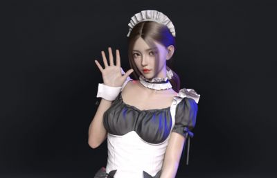 Cosplayer女仆装人物3dmax模型