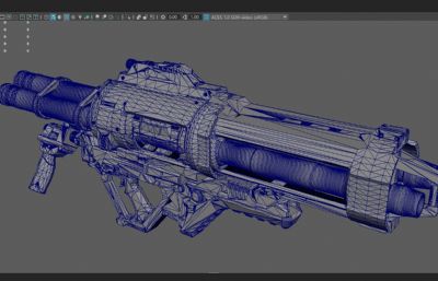 高科技离子枪,激光枪maya模型,贴图需重新贴