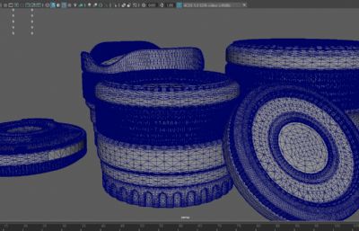 多个数码相机的镜头组合maya模型