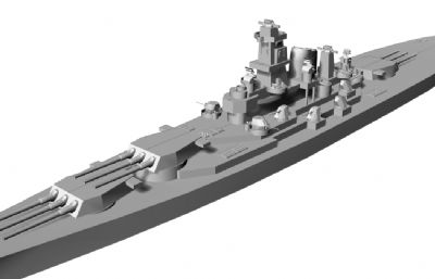 美国海军南卡罗莱纳号战列舰stl模型