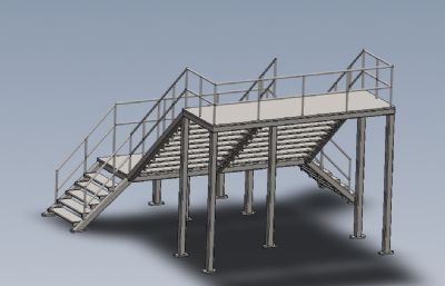 带楼梯的工业高架平台
