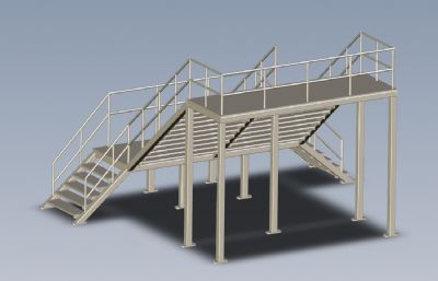 带楼梯的工业高架平台