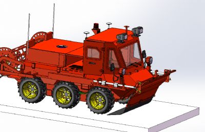 全地形六轮型山猫6×6草原灭火车solidworks模型