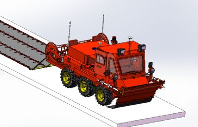 全地形六轮型山猫6×6草原灭火车solidworks模型