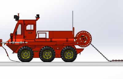 全地形六轮型山猫6×6草原灭火车solidworks模型